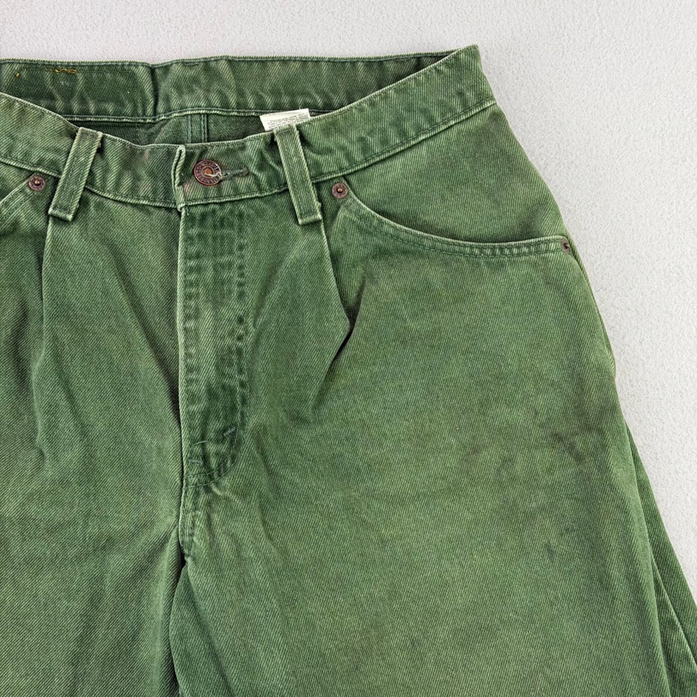 Vintage 90s Levi's 580 Baggy Jean Shorts Mens 30 Green Denim Orange Tab USA Made - Picture 5 of 12
